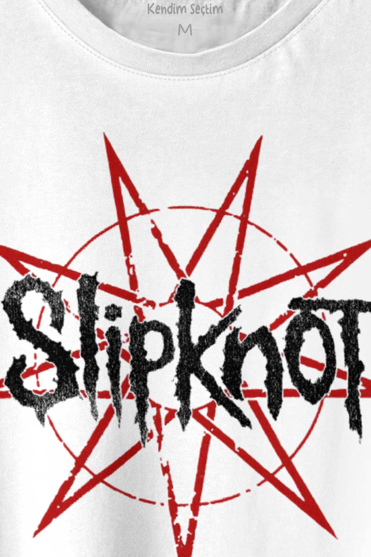 Slipknot Red Yıldız Rock Metal Music Baskılı Tişört Unisex T-shirt - 2