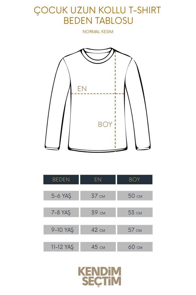 Sol Anahtarı Nota Perde Müzik Uzun Kollu Tişört Baskılı Çocuk T-Shirt (1)