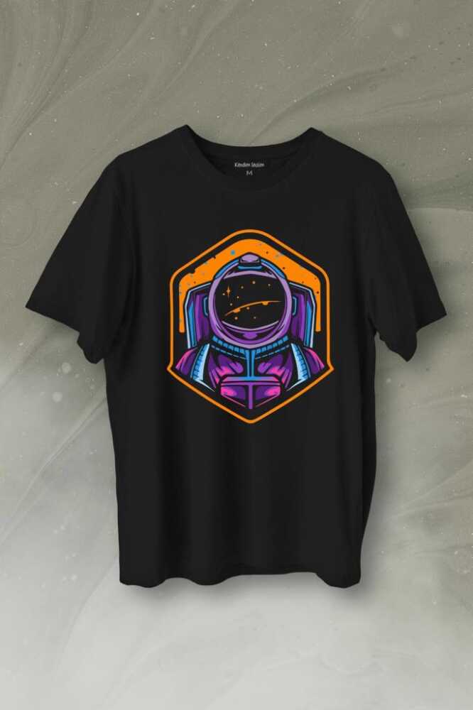Solana Sol Astronot Crypto Coin Logo Baskılı Siyah Tişört Unisex