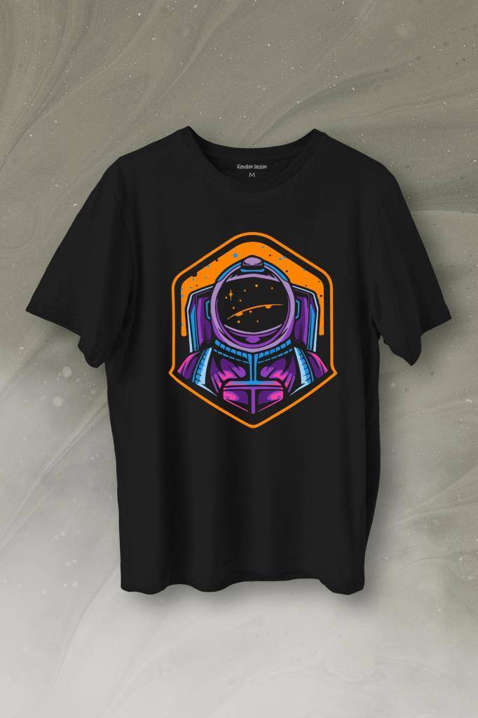 Solana Sol Astronot Crypto Coin Logo Baskılı Siyah Tişört Unisex