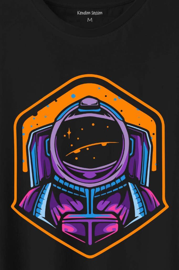 Solana Sol Astronot Crypto Coin Logo Baskılı Siyah Tişört Unisex (1)