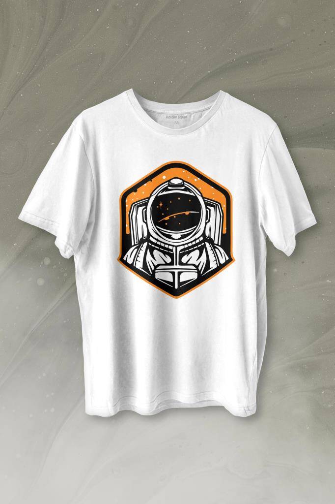 Solana Sol Astronot Crypto Coin Logo Baskılı Beyaz Tişört Unisex