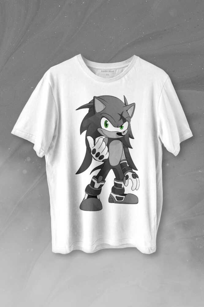 Sonic Boom Hedgehog Baskılı Beyaz Tişört Unisex