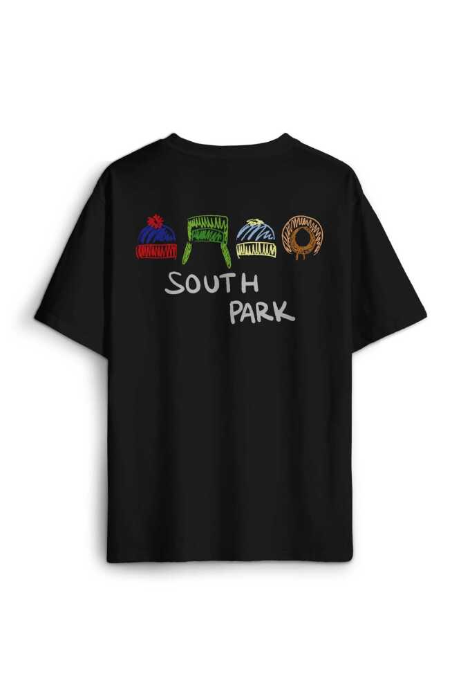South Park Kenny Cartman Kyle Stan Dizi Film Sırt Ön Baskılı Oversize Tişört Unisex (1)