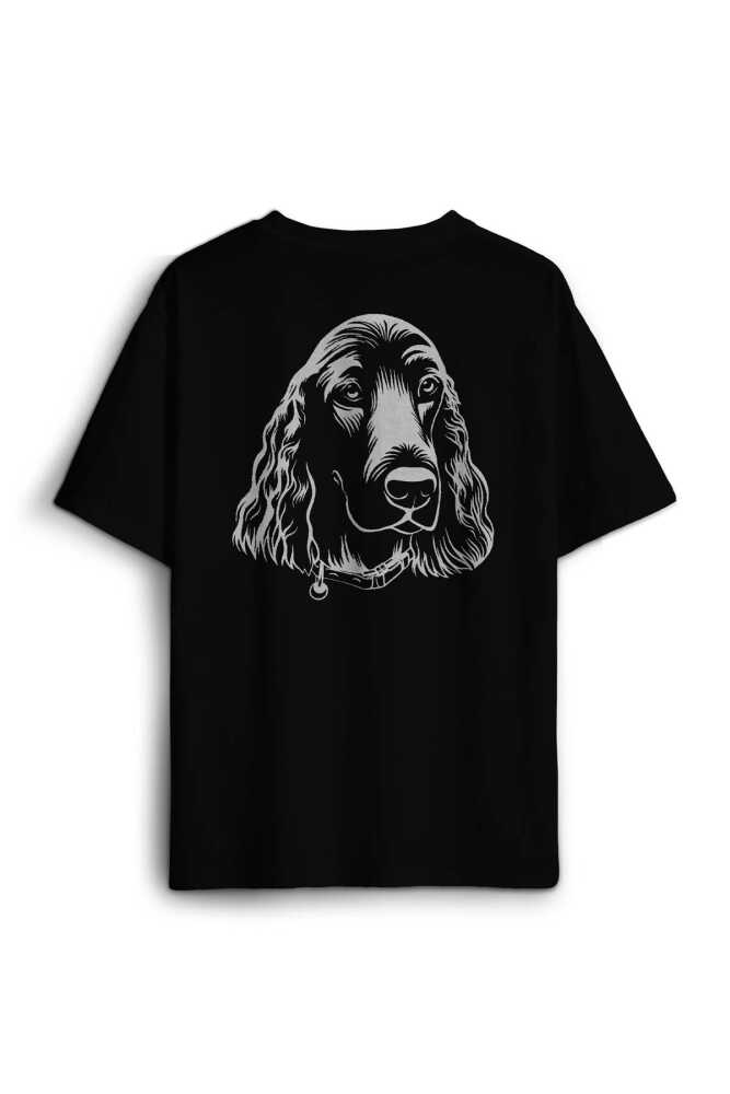 Spanyel Köpeği Spaniel Dog Sırt Ön Baskılı Oversize Tişört Unisex