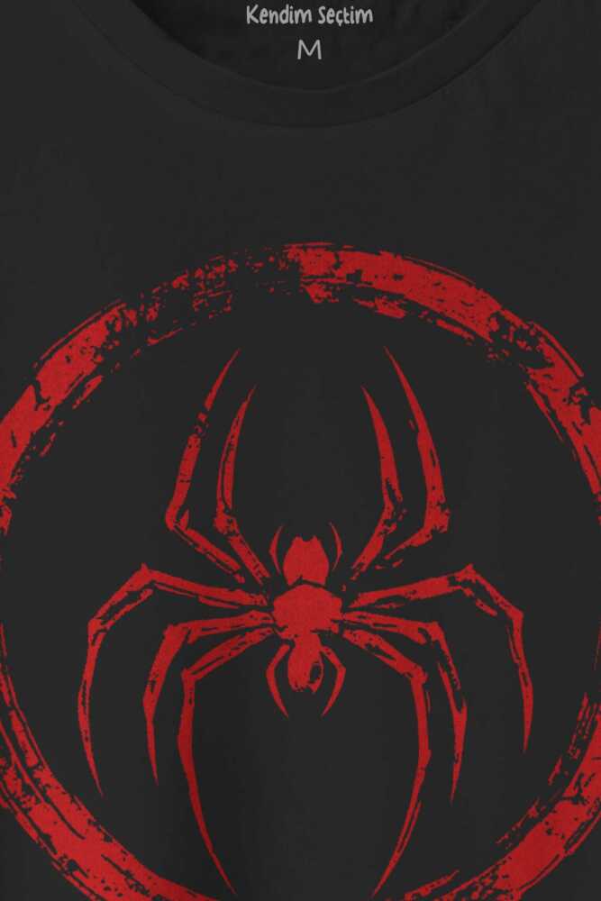 Spider Gotik Örümcek Adam Animal Gym Spor Baskılı Siyah Tişört (1)
