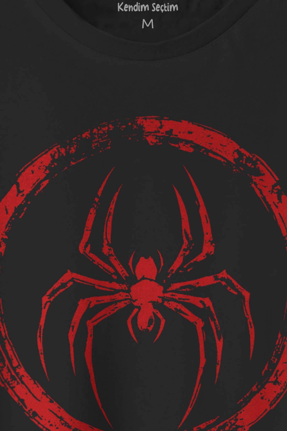 Spider Gotik Örümcek Adam Animal Gym Spor Baskılı Siyah Tişört (1)