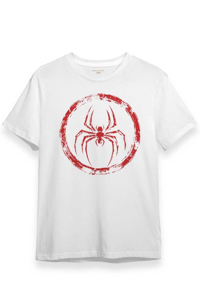 Spider Örümcek Örümcek Adam Animal Gym Spor Baskılı Beyaz Tişört