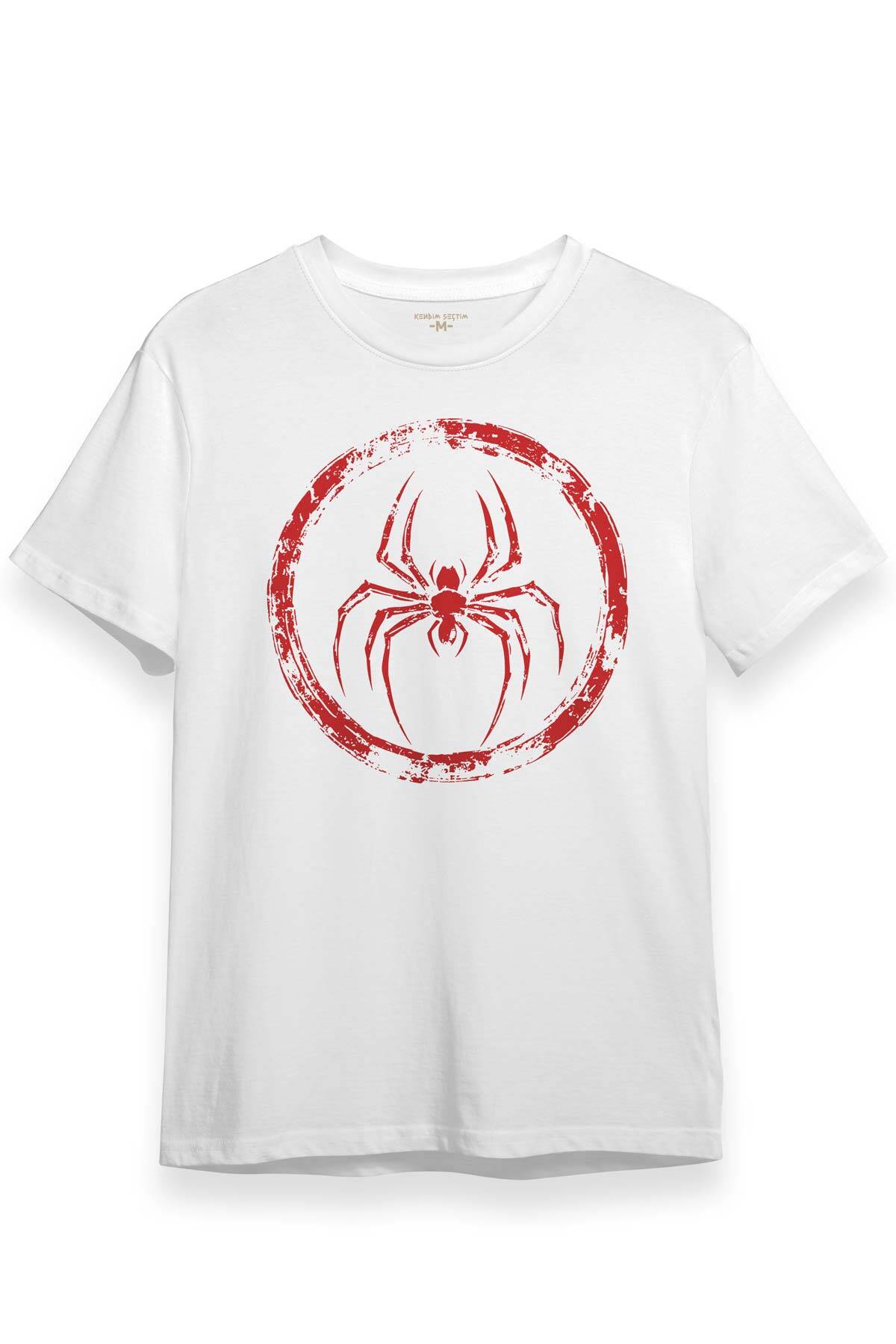 Spider Örümcek Adam Animal Gym Spor Baskılı Beyaz Tişört