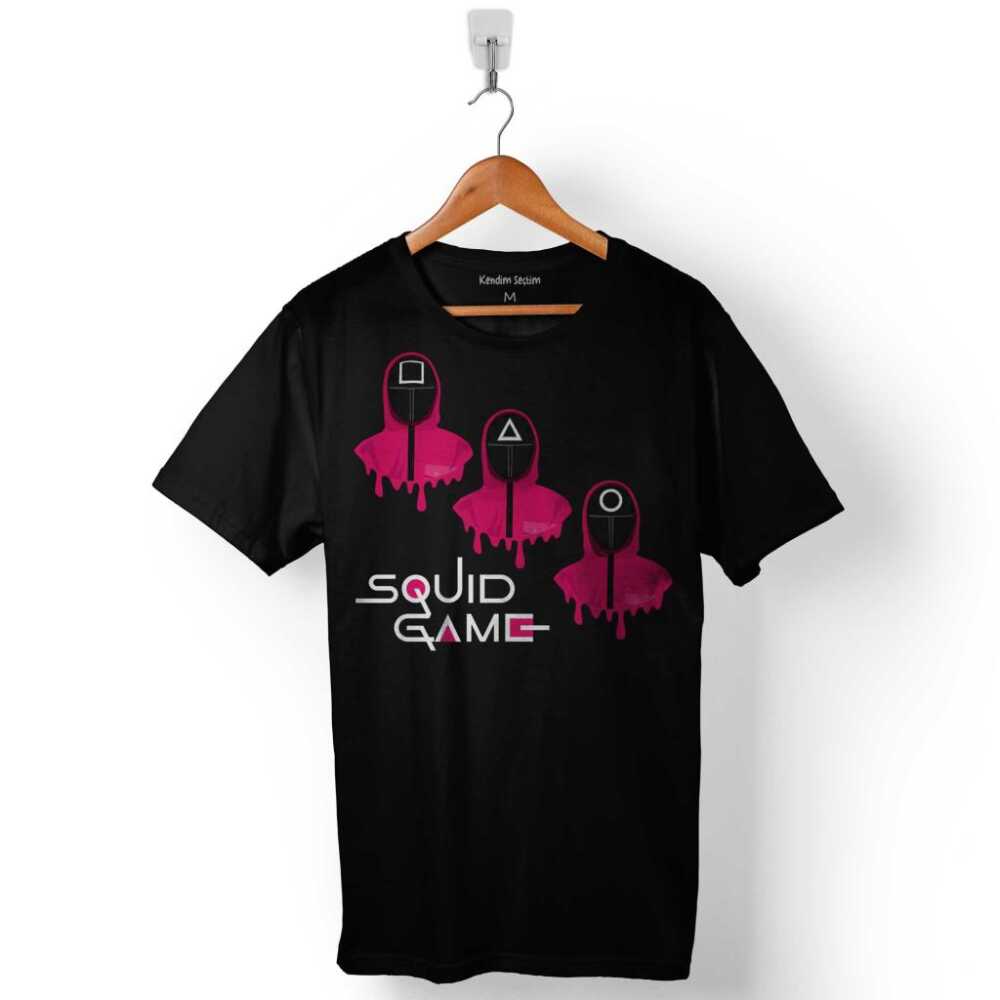Squid Game Red Green Light Kırmızı Yeşil Işık Akan Boya Baskılı Tişört Unisex