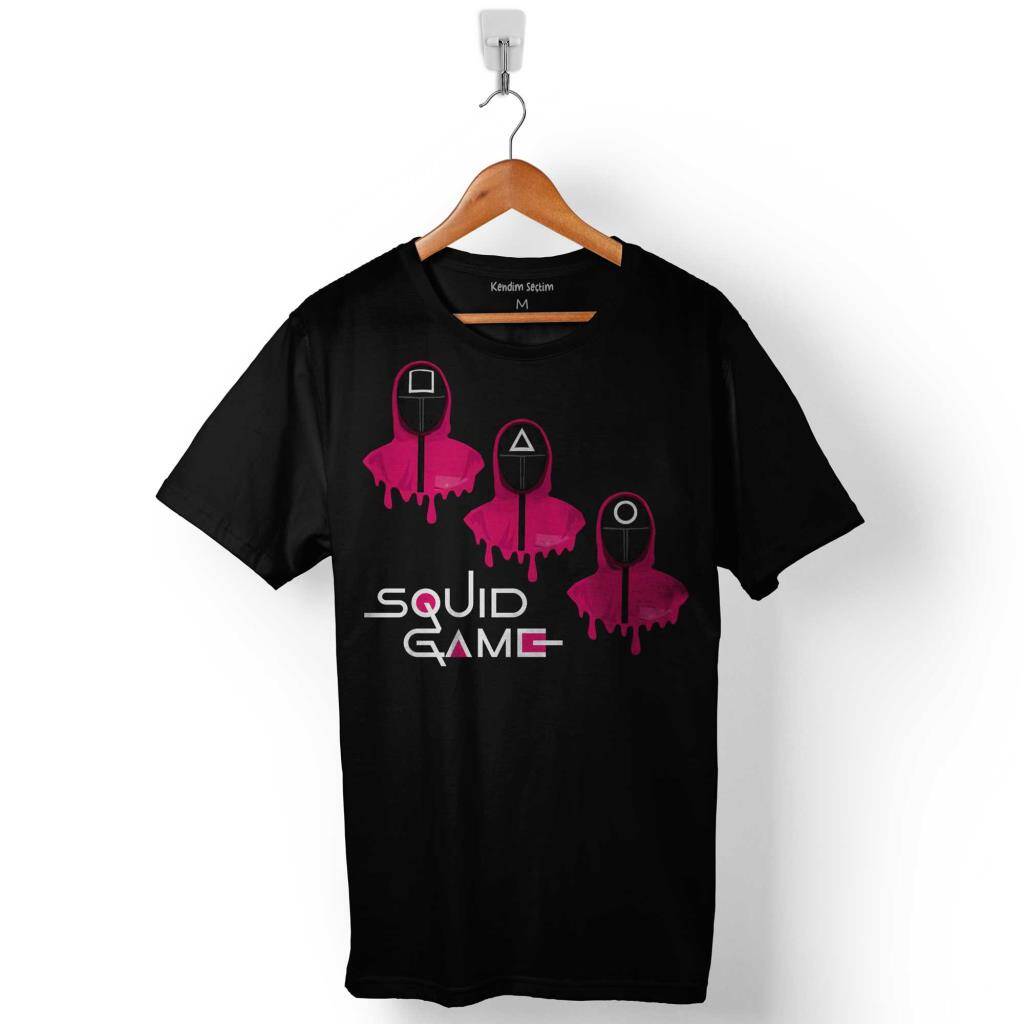 Squid Game Red Green Light Kırmızı Yeşil Işık Akan Boya Baskılı Tişört Unisex