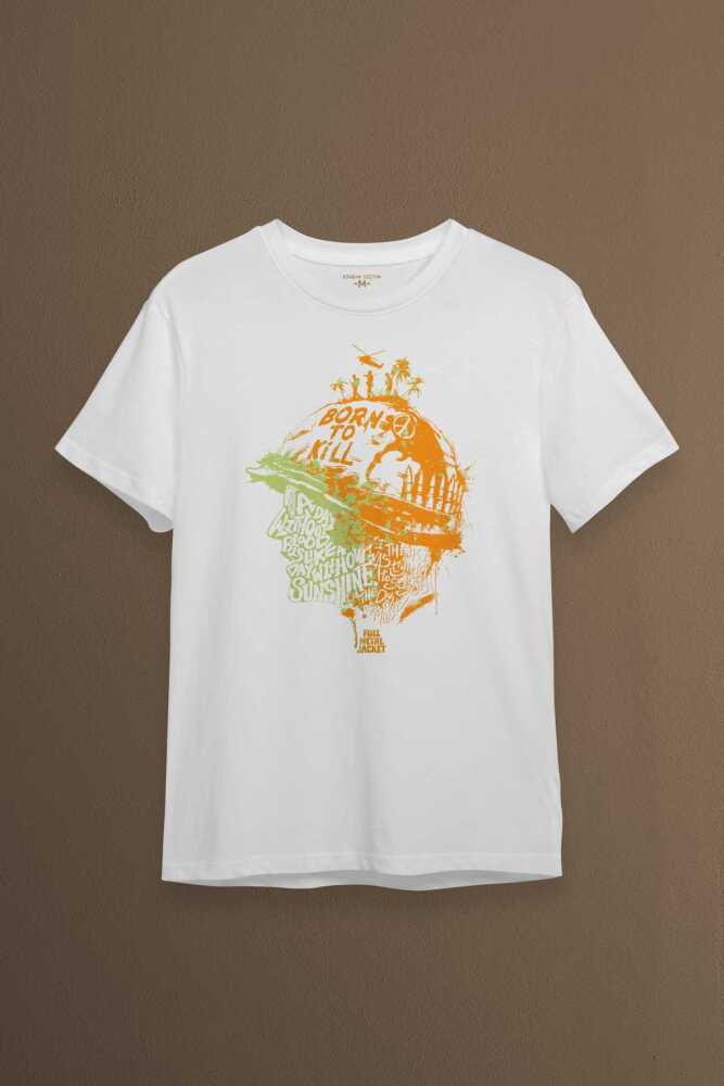 Stanley Kubrick Full Metal Jacket Filmi 1995 Orange Baskılı Beyaz Tişört Unisex