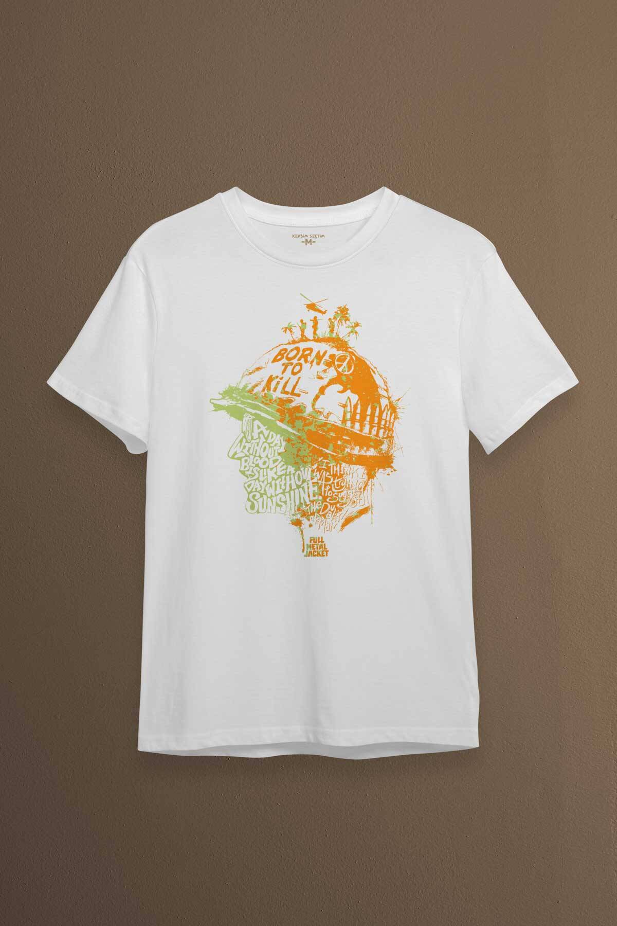 Stanley Kubrick Full Metal Jacket Filmi 1995 Orange Baskılı Beyaz Tişört Unisex