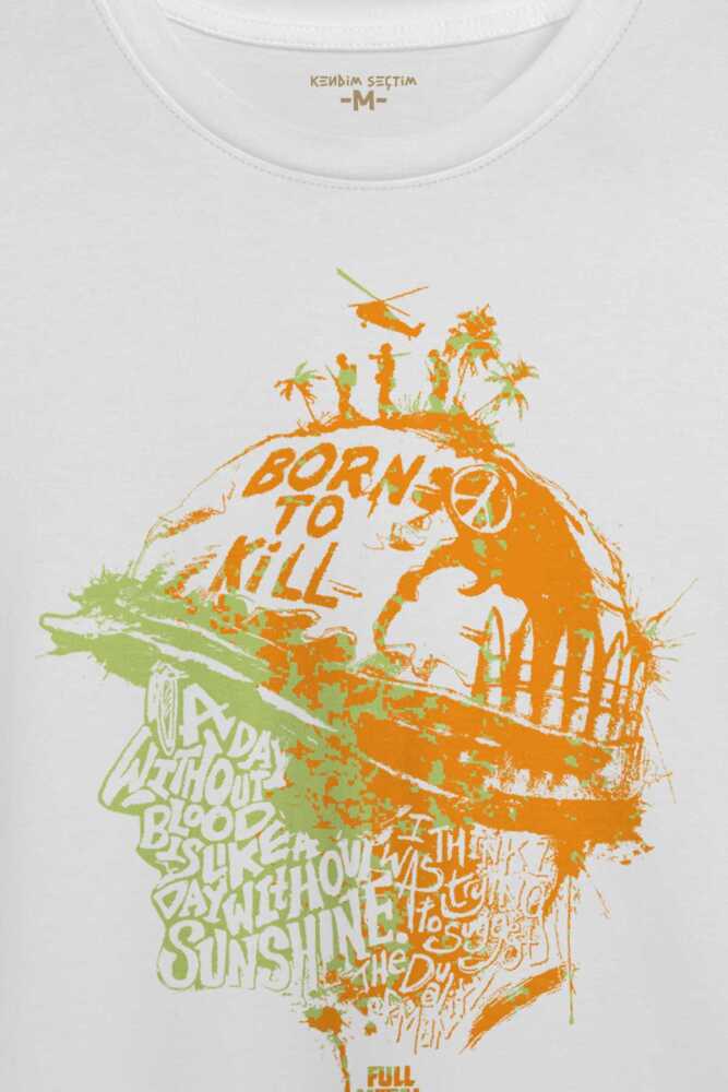 Stanley Kubrick Full Metal Jacket Filmi 1995 Orange Baskılı Beyaz Tişört Unisex (1)