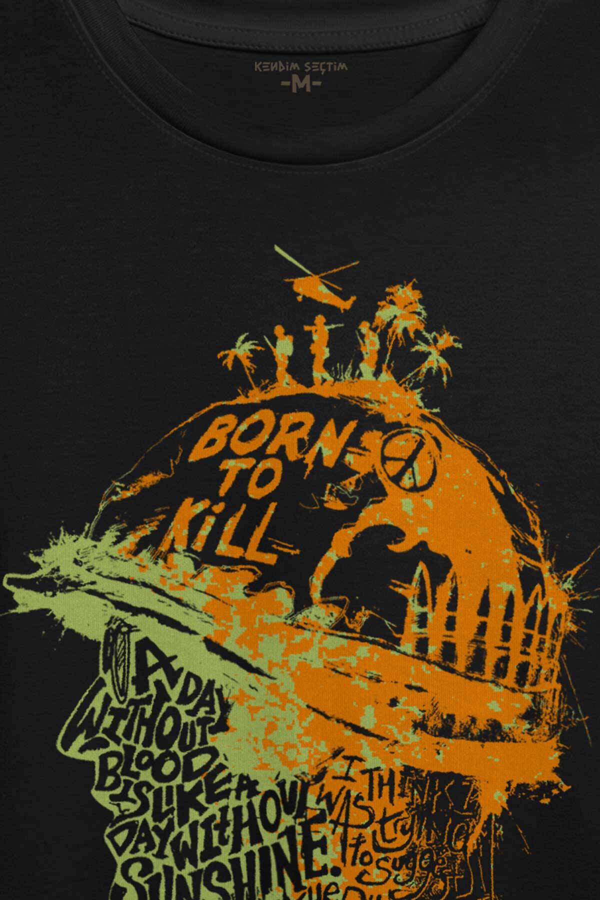 Stanley Kubrick Full Metal Jacket Filmi 1995 Orange Baskılı Siyah Tişört Unisex (1)