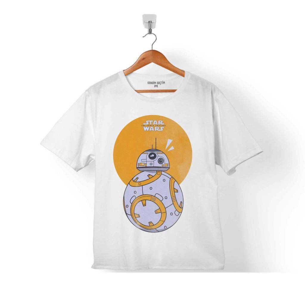 Star Wars BB-8 BB8 Fathead Çocuk Tişört Beyaz