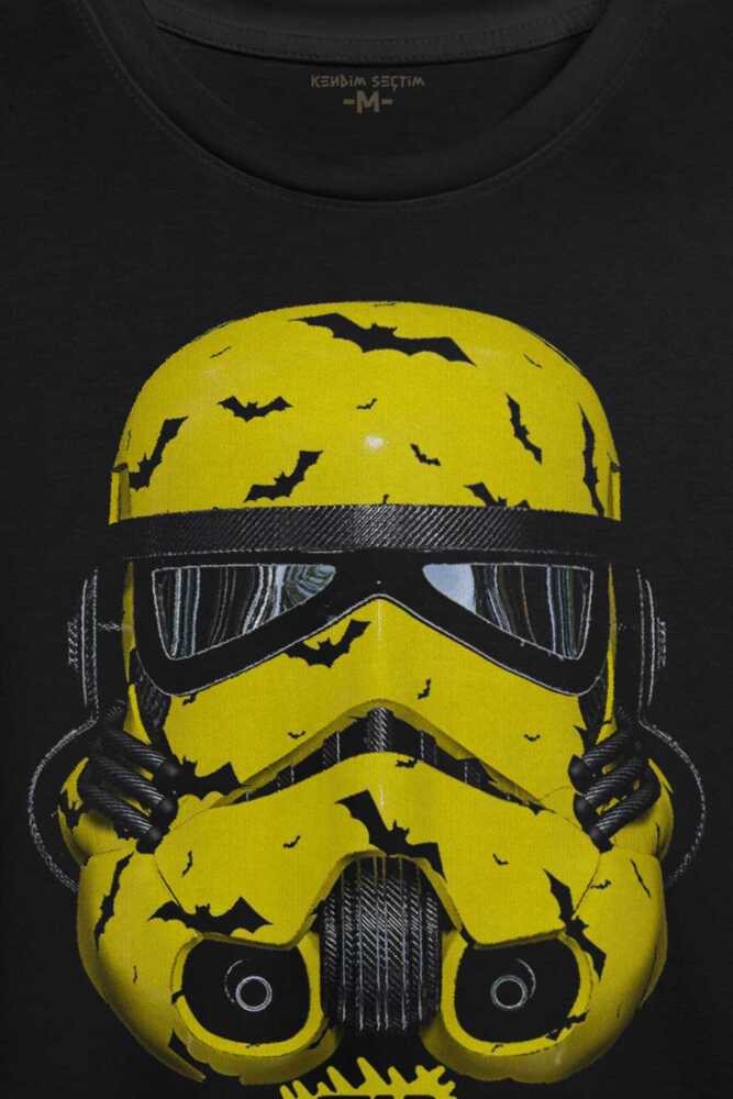 Star Wars Mask Sarı Yarasa Baskılı Tişört Unisex (1)