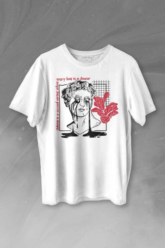 Statue Cry Vaporwave Future Heykel Urban Street Culture Baskılı Beyaz Tişört Unisex