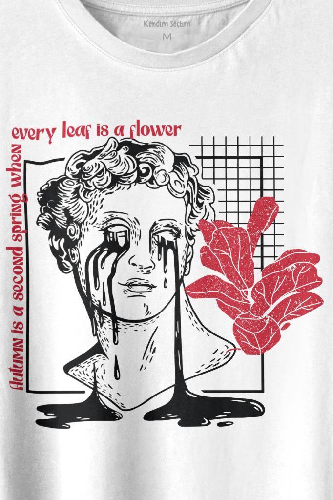 Statue Cry Vaporwave Future Heykel Urban Street Culture Baskılı Beyaz Tişört Unisex (1)