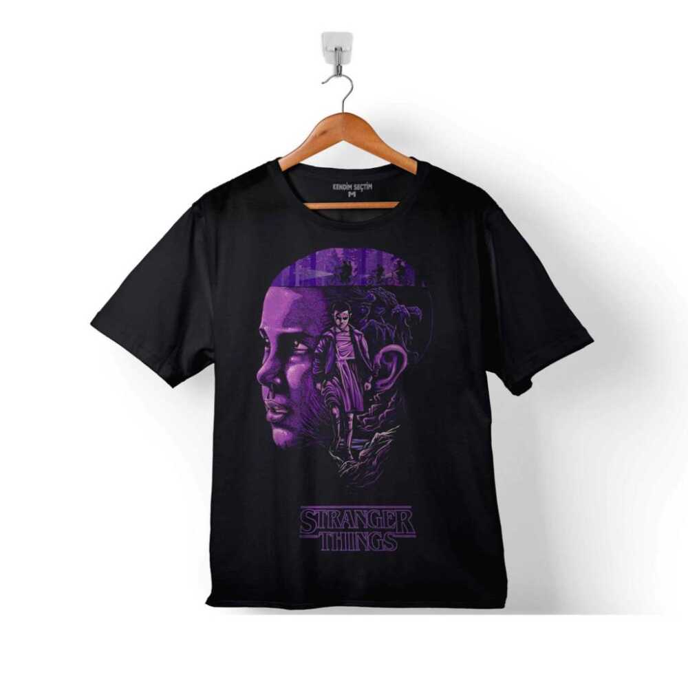 Stranger Things Eleven Face Upside Down Çocuk Tişört