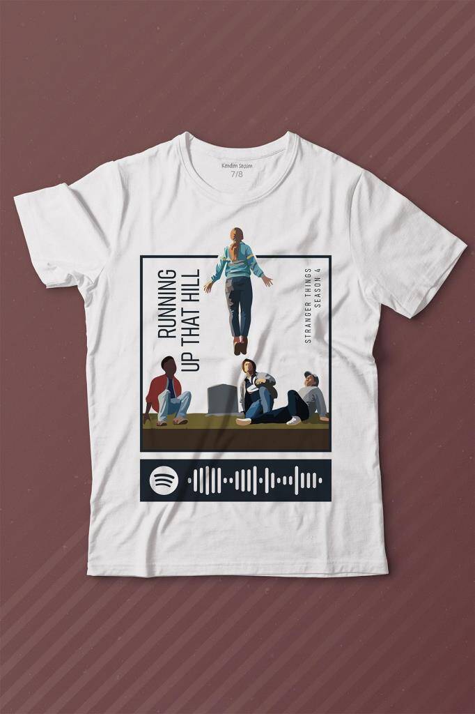 Stranger Things Sezon 4 Baskılı Running Up That Hill Çocuk Tişört