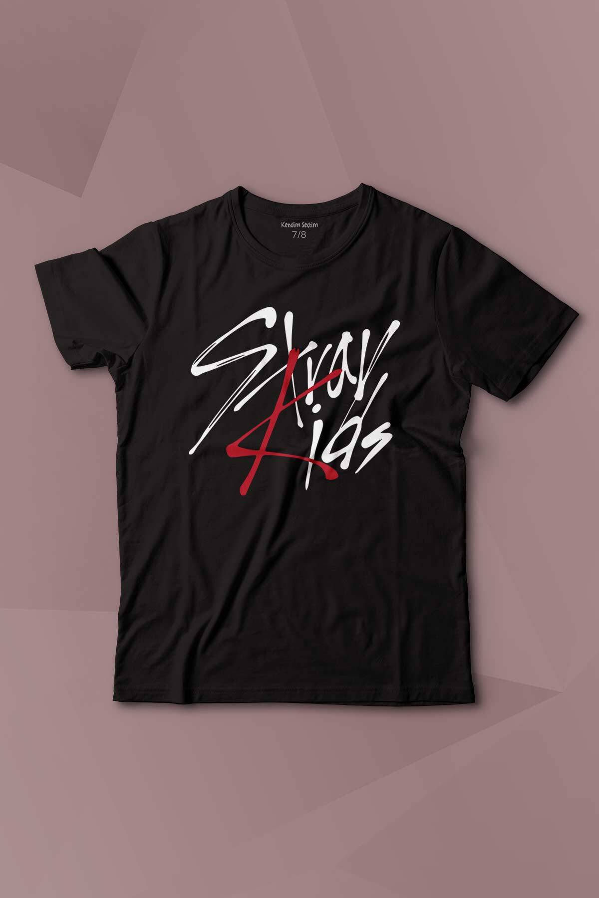 Stray Kids Kore K-Pop Baskılı Çocuk Tişört Kısa Kollu - 1