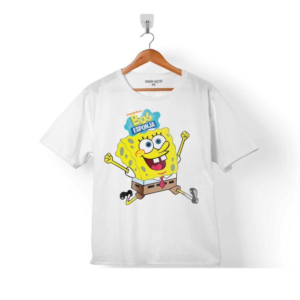 Sünger Bob Esponja Çocuk Tişört Beyaz