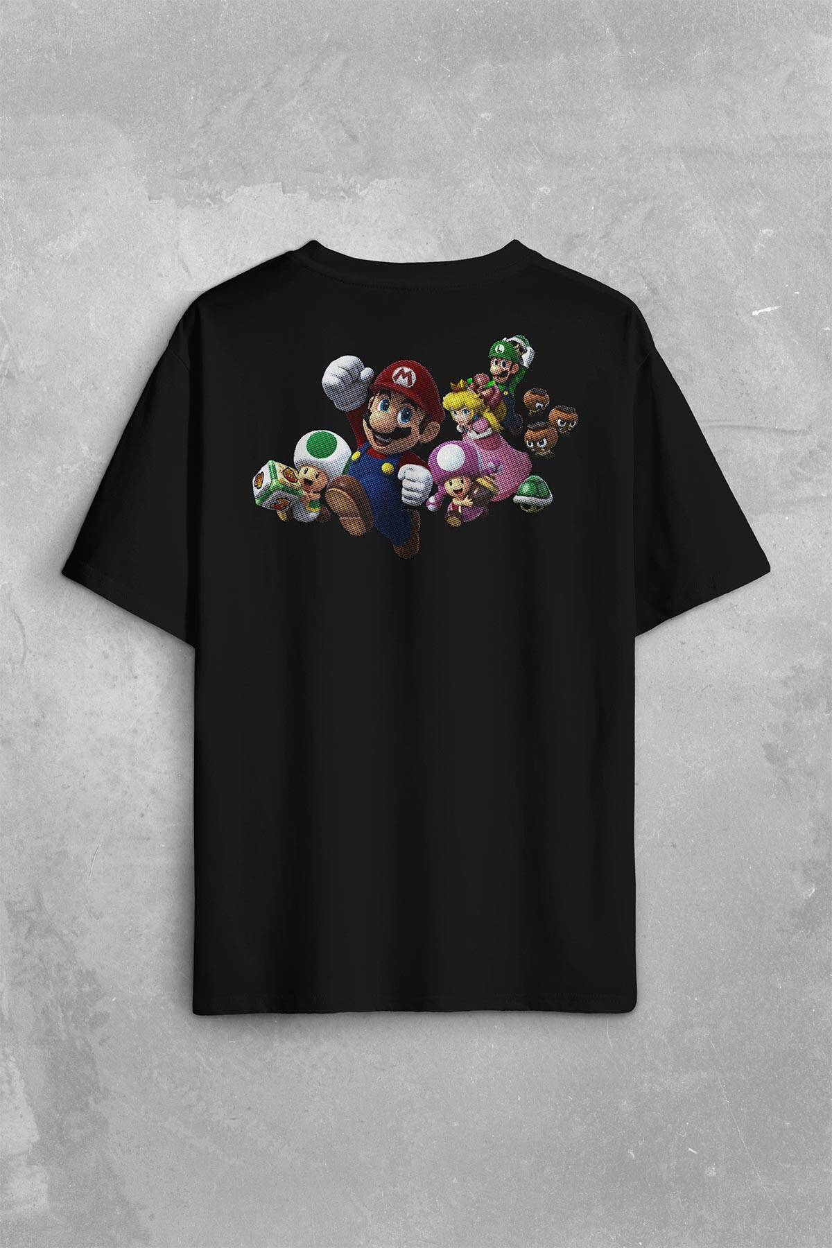 Super Mario Party Star Rush Sırt Ön Baskılı Oversize Tişört Unisex