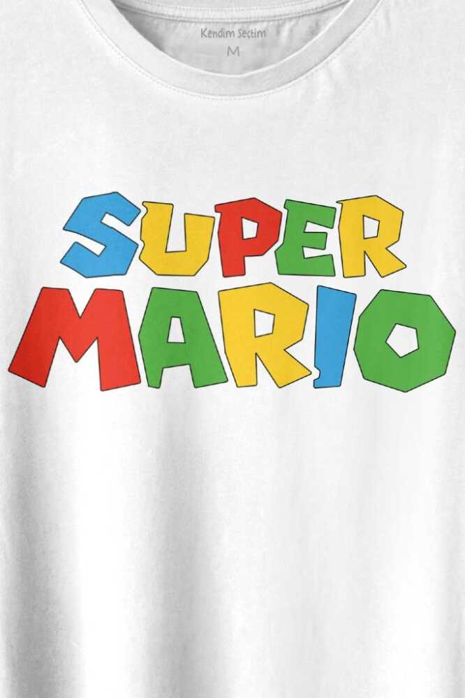 Super Mario Seres Baskılı Beyaz Tişört Unisex (1)