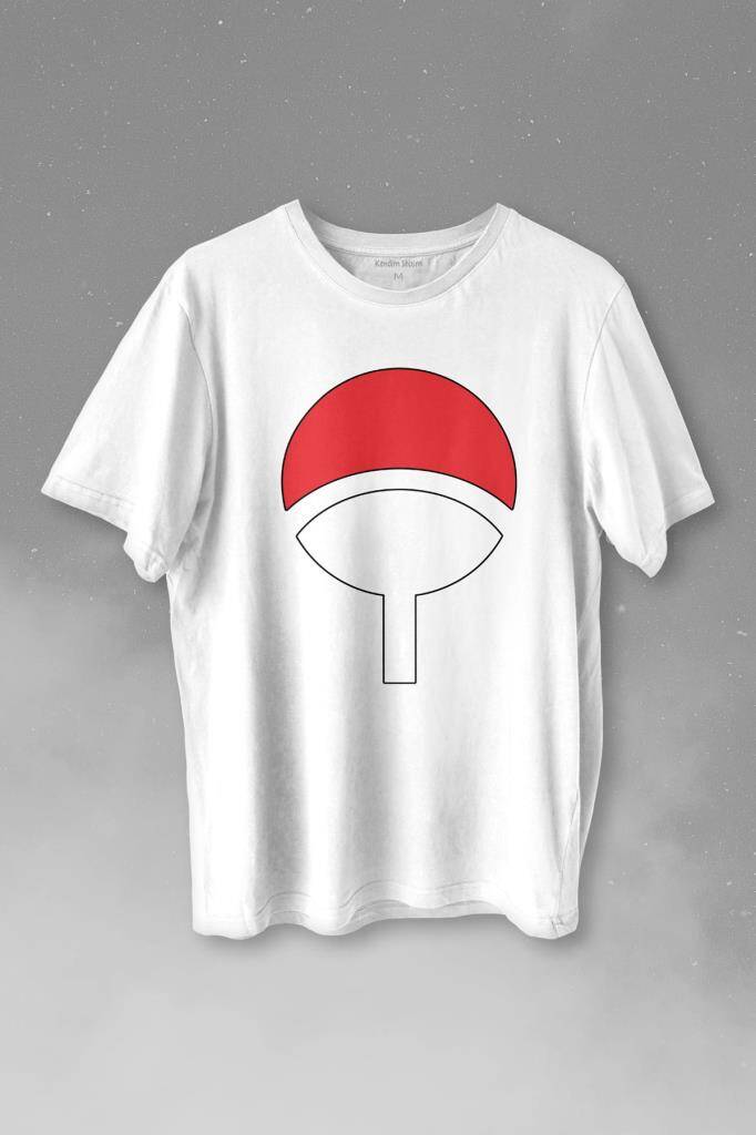 Sasuke Uchiha Otsutsuki Symbol Logo Naruto Baskılı Tişört Unisex T-shirt