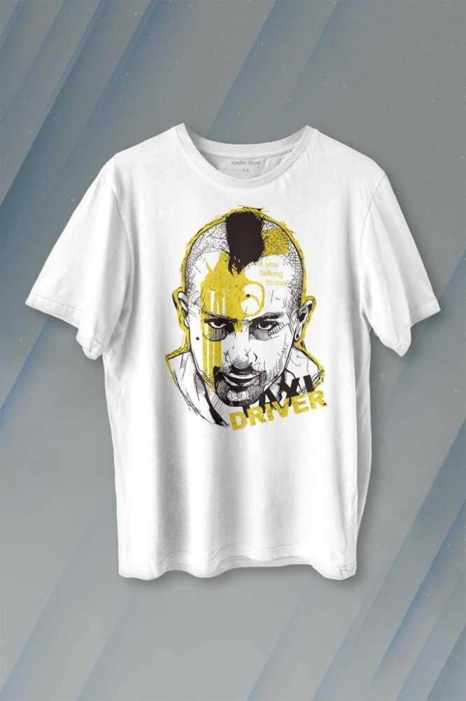 Taxi Driver Robert De Niro Taksi Şoförü Film Baskılı Beyaz Tişört Unisex