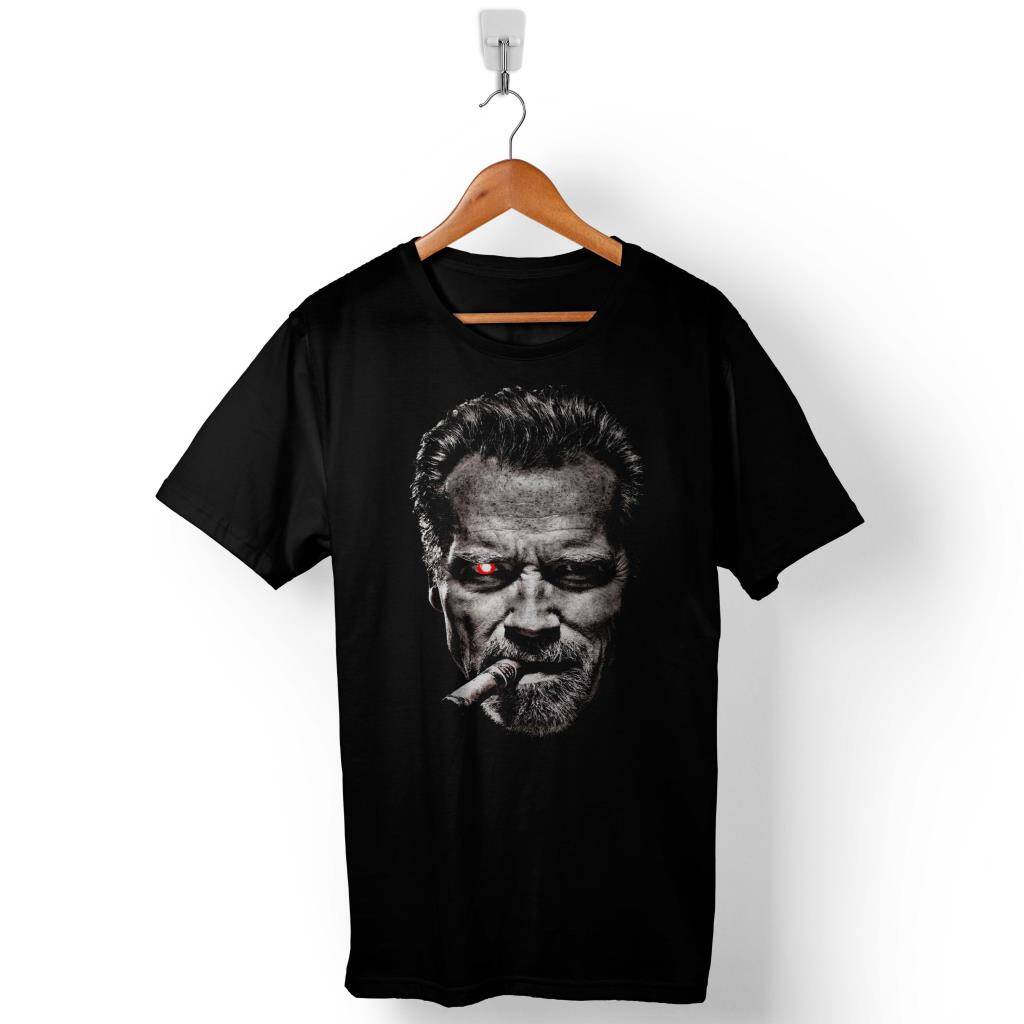Terminator Arnold Schwarzenegger Portre Baskılı Tişört Unisex - 1