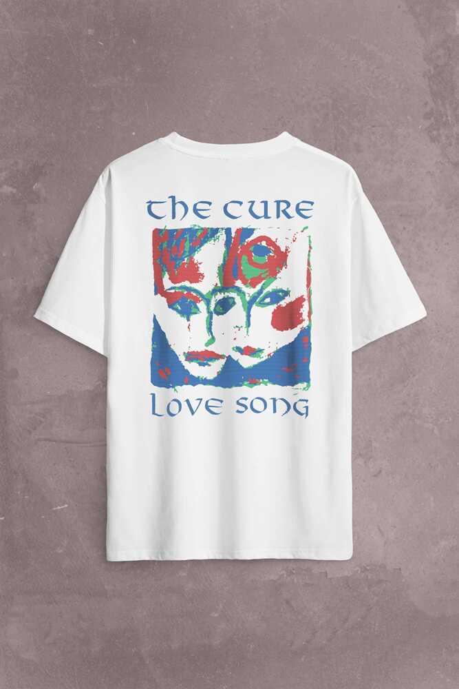 The Cure Lovesong Love Song Rock Music Band Sırt Ön Baskılı Oversize Tişört Unisex T-Shirt 