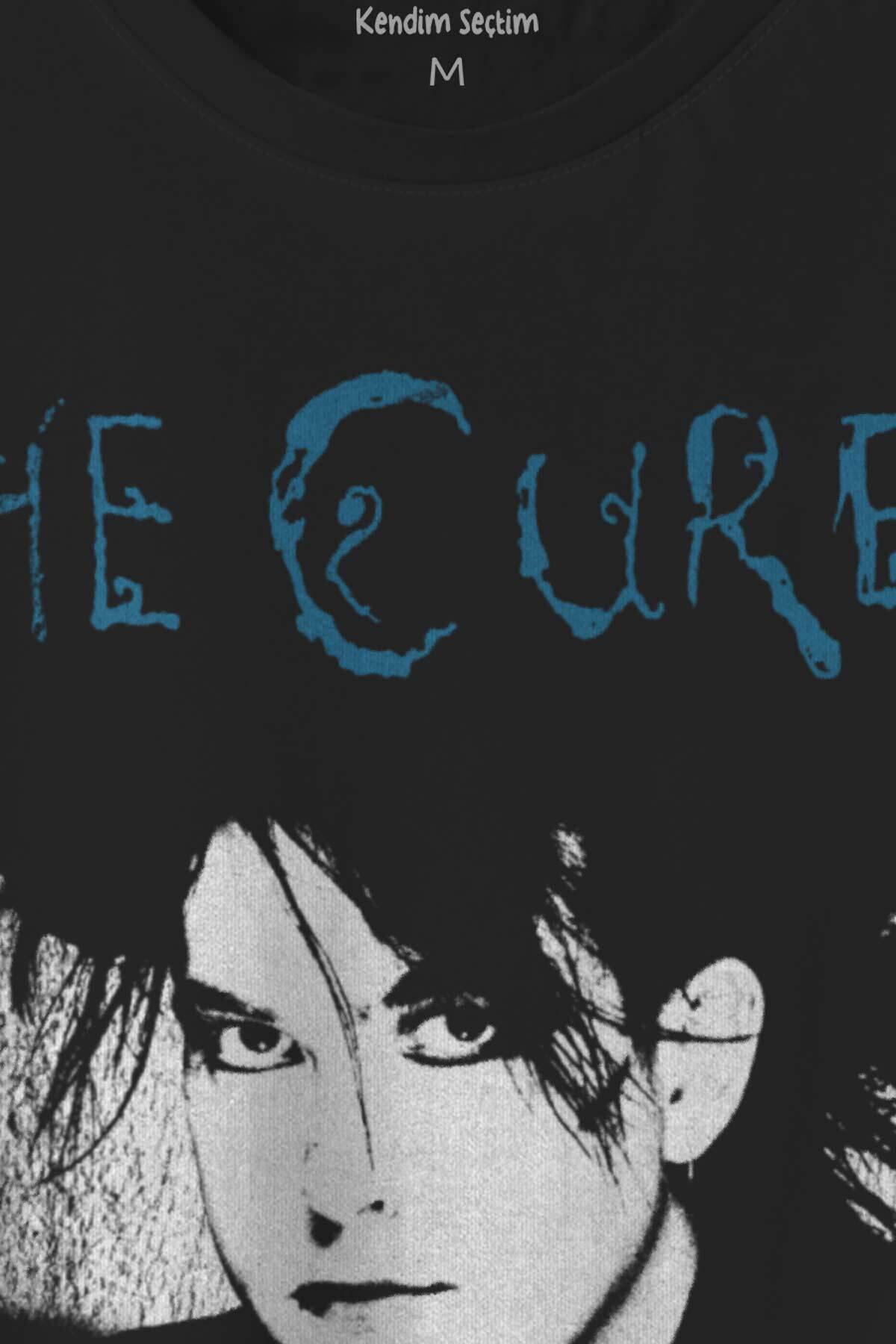 The Cure Robert Smith Vintage Kısa Kollu Baskılı Siyah T-shirt Unisex Tişört (1)