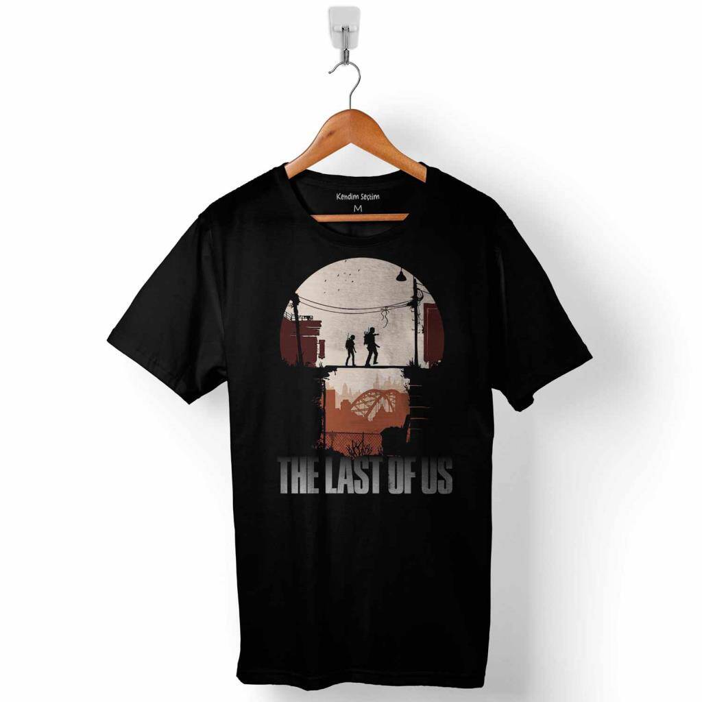 The Last Of Us Play Station Joel Ellie Siluet Baskılı Tişört Unisex
