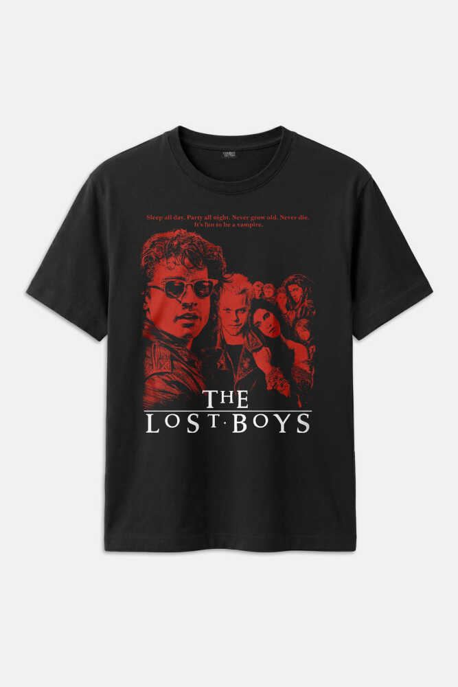 The Lost Boys Movie Sinema Vampir Film Baskılı Siyah Regular Fit Unisex Tişört