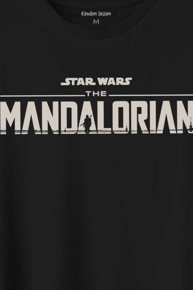 The Mandalorian Bebek Yoda Cep Tasarımı Star Wars Baskılı Siyah Tişört Unisex (1)