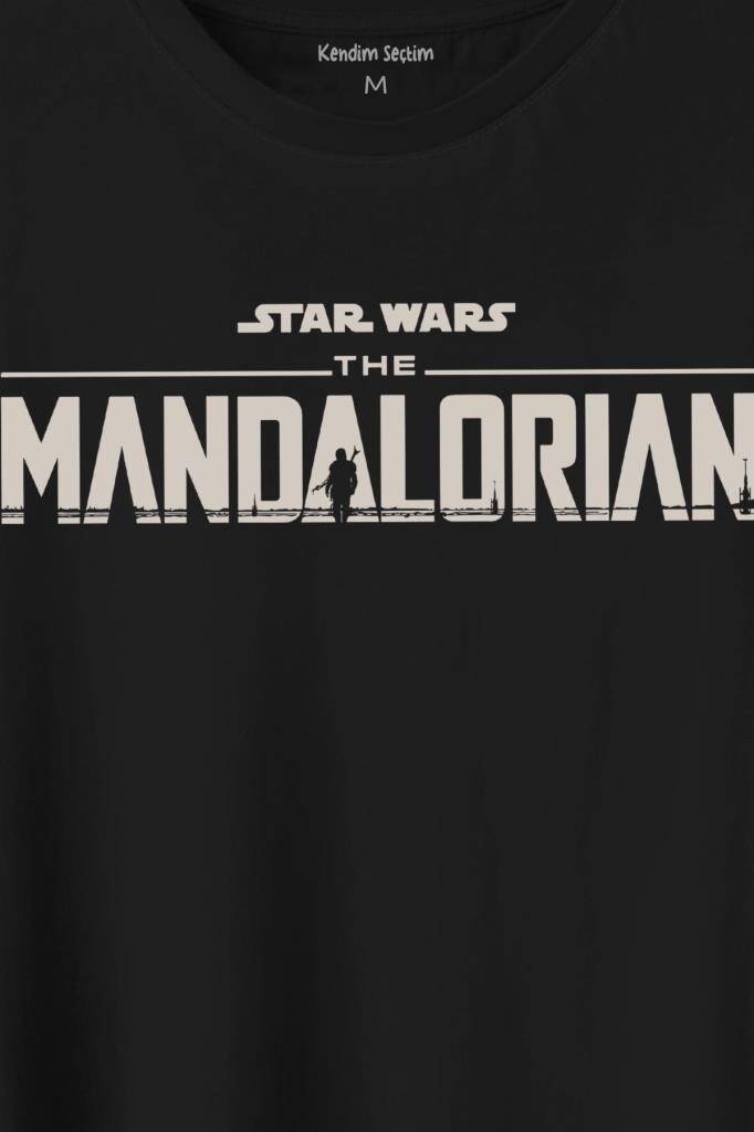 The Mandalorian Bebek Yoda Cep Tasarımı Star Wars Baskılı Siyah Tişört Unisex (1)