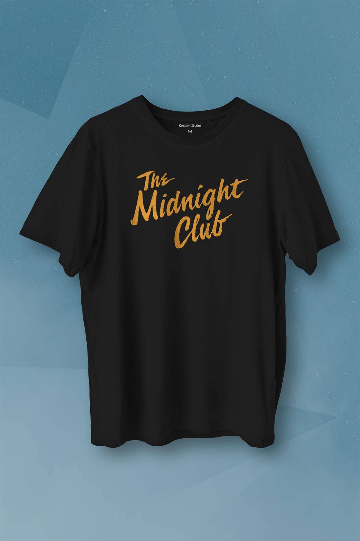 The Midnight Club Logo Dizi Baskılı Siyah Tişört Unisex