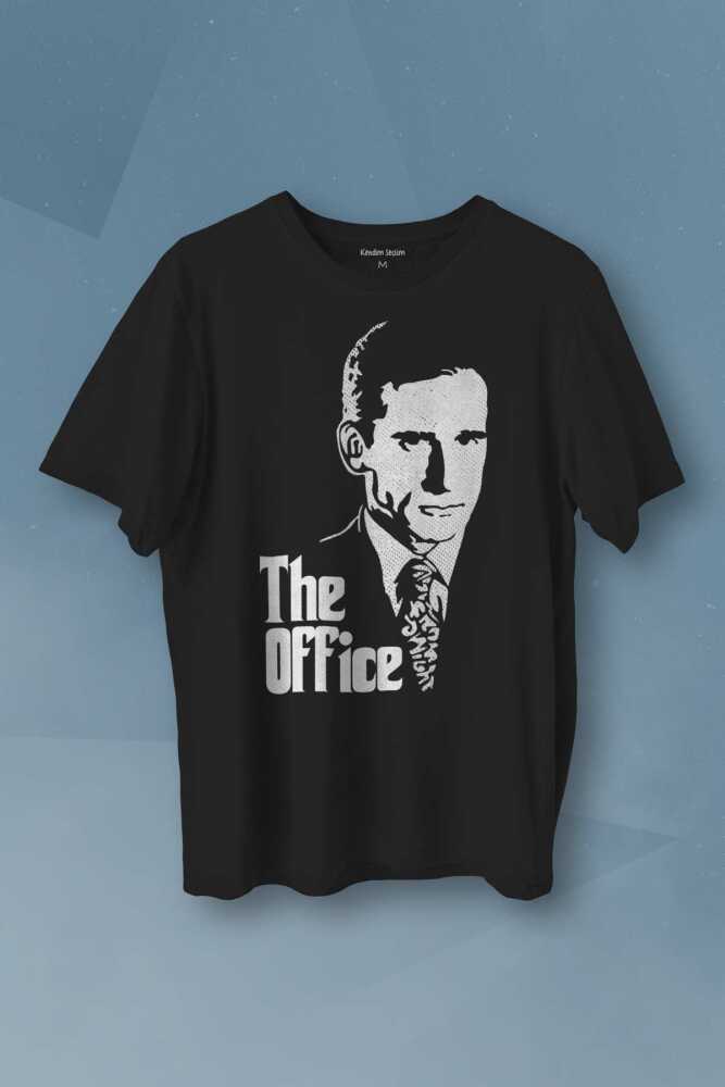 The Office Michael Scott Godfather Dunder Mifflin Baskılı Siyah Unisex Tişört