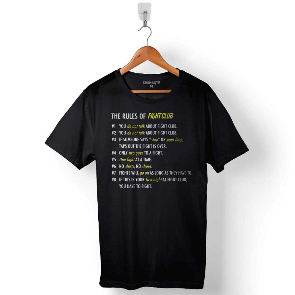 Dövüş Kulübü Kuralları The Rules Of Fight Club Baskılı Tişört Unisex