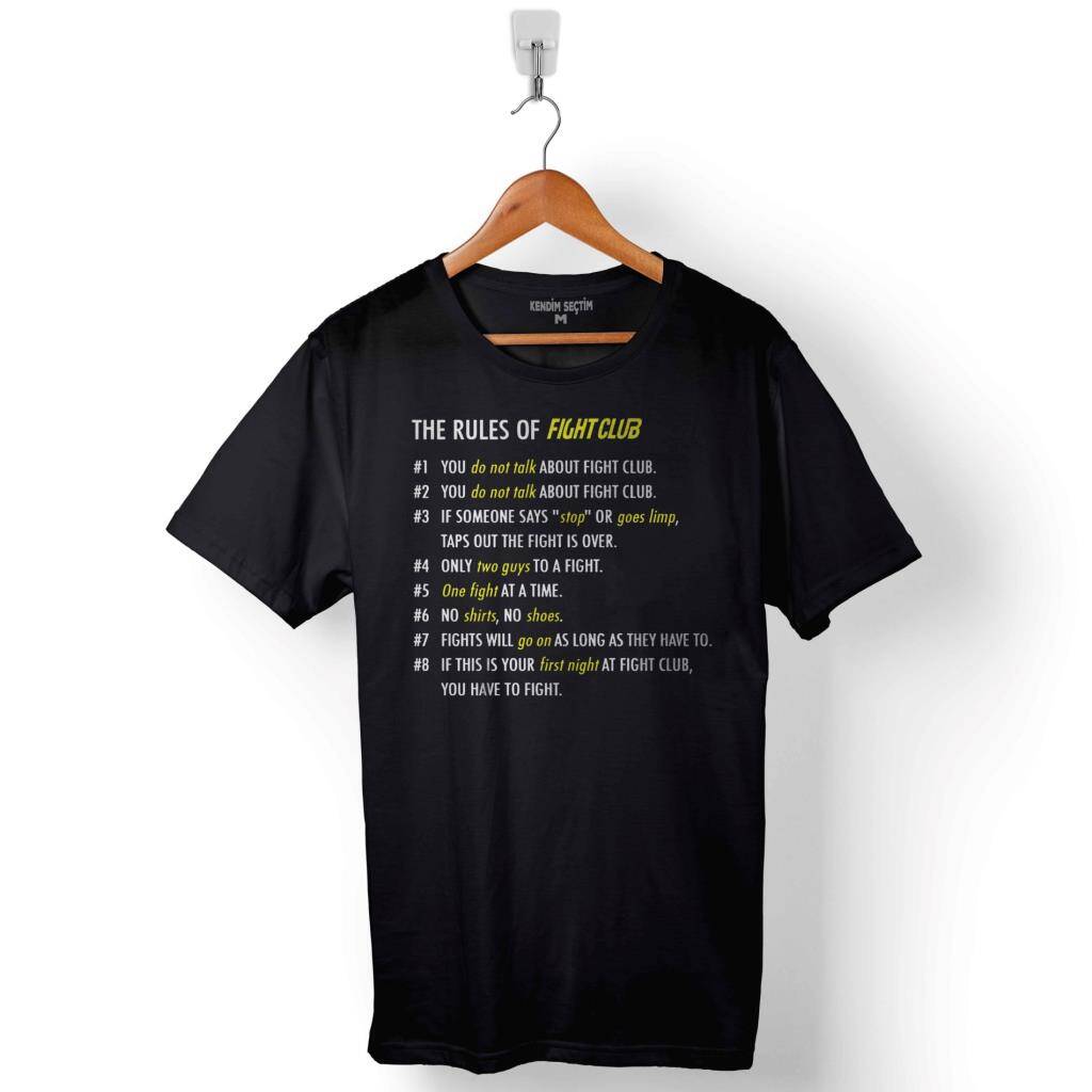 Dövüş Kulübü Kuralları The Rules Of Fight Club Baskılı Tişört Unisex