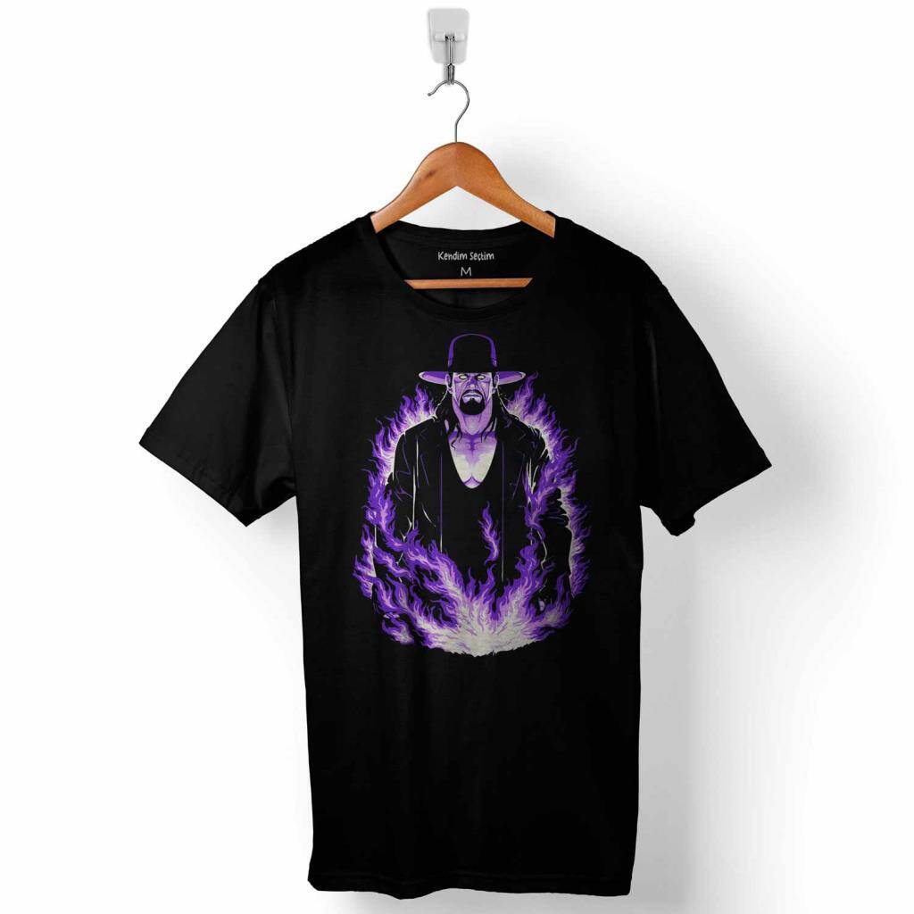 The Undertaker Mor Alev Wwe Amerikan Güreşi Baskılı Tişört Unisex