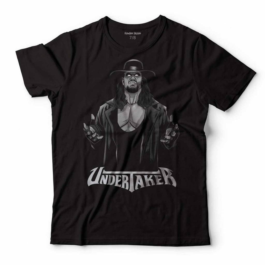The Undertaker Logolu Çizim WWE Amerikan Güreşi Çocuk Tişört Siyah