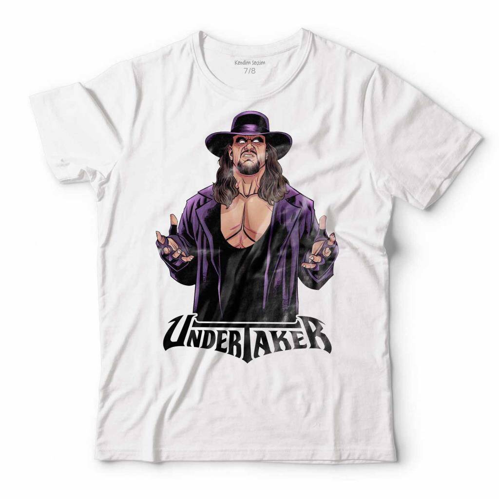 The Undertaker Logolu Çizim WWE Amerikan Güreşi Çocuk Tişört Beyaz