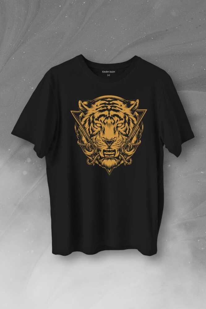 Tiger Kaplan Minimal Urban Street Wear Baskılı Tişört Unisex
