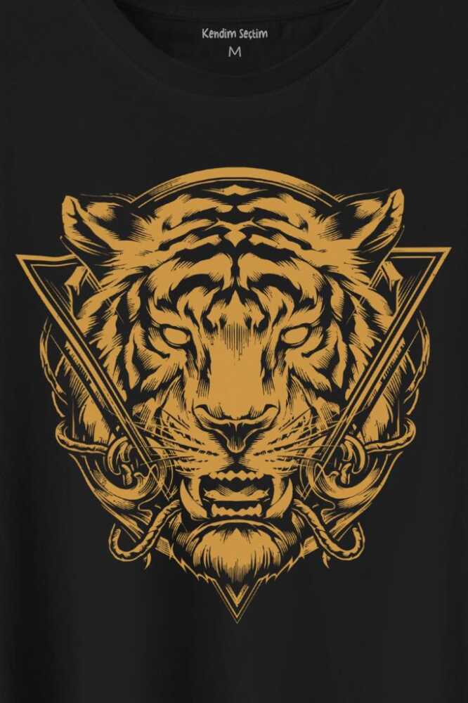 Tiger Kaplan Minimal Urban Street Wear Baskılı Tişört Unisex (1)