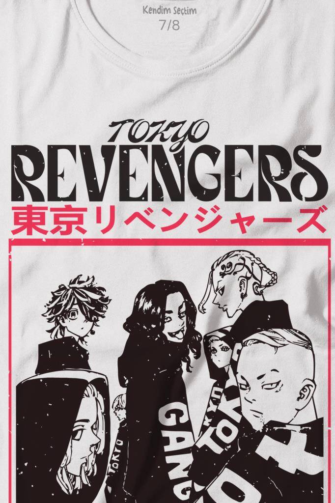 Tokyo Revengers Japan Anime Dizi Japonca Baskılı Tişört Çocuk T-shirt (1)