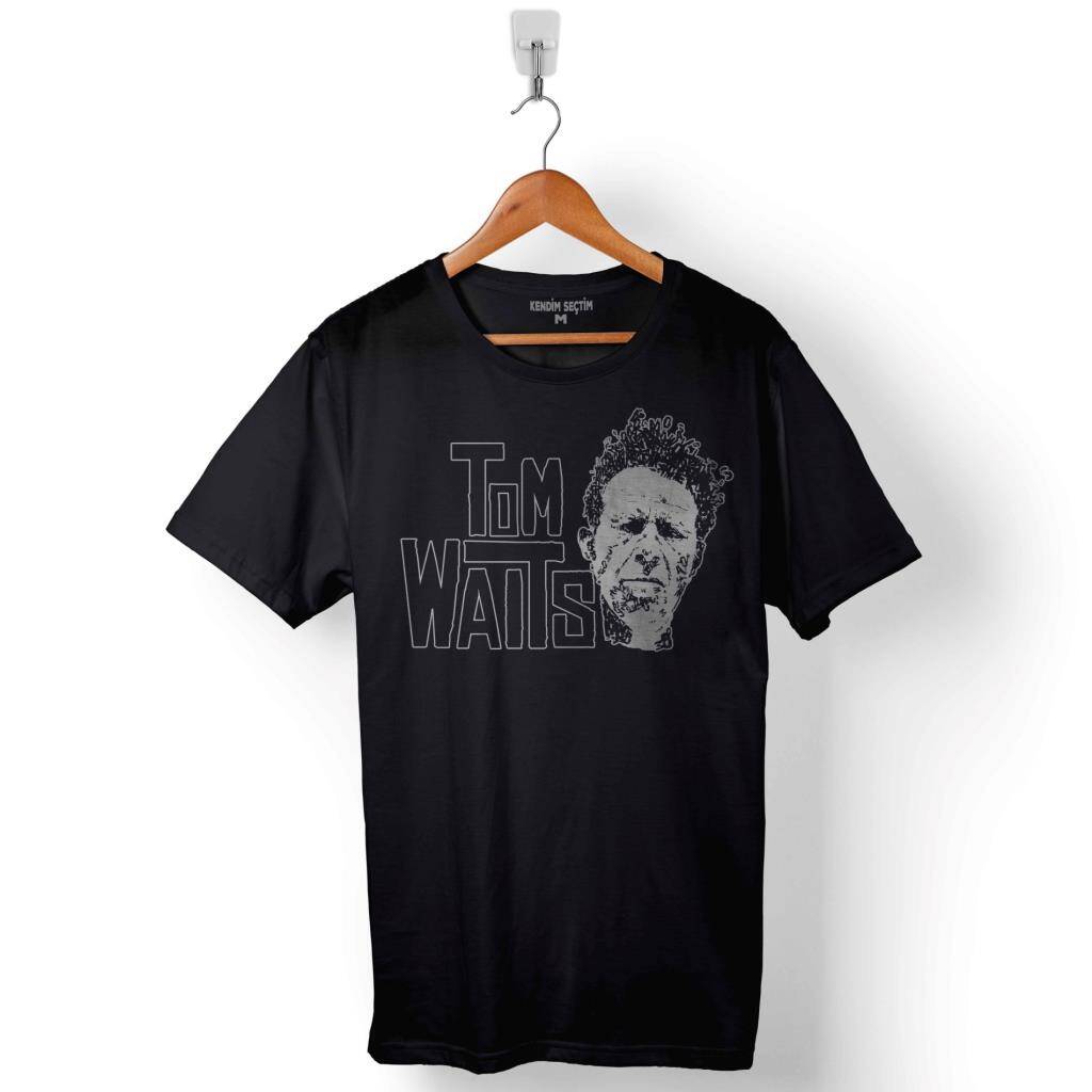 Tom Waits For No One Yazılı Siluet Baskılı Tişört Unisex