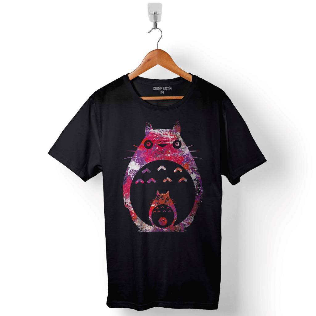 Totoro Galaksi Uzay Baskılı Tişört Unisex T-Shirt